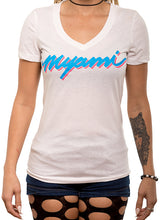 Load image into Gallery viewer, Myami Vice Women&#39;s V Neck - White

