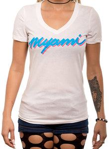 Myami Vice Women's V Neck - White