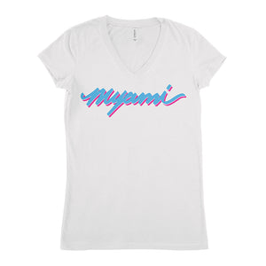 Myami Vice Women's V Neck - White